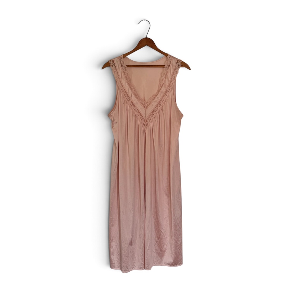 Deena pink lace trim sleeveless midi slip dress
